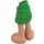 LEGO Green Hip with Rolled Up Shorts with Bare Feet with Thin Hinge