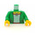 LEGO Grün Minifigur Torso mit Grün Jacke over T-Hemd mit Halskette mit Hemd mit Falten (973 / 76382)