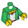 LEGO Groen Minifiguur Torso met Groen Jasje over T-Shirt met Halsketting met shirt met rimpel (973 / 76382)