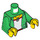 LEGO Groen Minifig Torso met Green Jacket over T-shirt met Necklace met Shirt met Rimpel (973 / 76382)