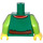 LEGO Groen Minifiguur Torso met Rood Kraag, Reddish-Bruin Riem en Golden Buckle (973)