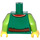 LEGO Green Minifig Torso with Red Collar, Reddish-brown Belt and Golden Buckle (973)