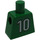 LEGO Green Minifig Torso without Arms with White Stripes and Number 10 on Back (973)