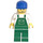 LEGO Grün Overalls mit Pocket, Grün Beine, Blau Hut, Smirk und Stoppel Bart Minifigur