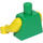 LEGO Green Plain Minifig Torso with Yellow Arms and Hands (73403 / 88585)