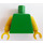 LEGO Green Plain Minifig Torso with Yellow Arms and Hands (73403 / 88585)