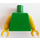 LEGO Green Plain Minifig Torso with Yellow Arms and Hands (76382 / 88585)