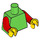 LEGO Verde Plano Torso con Rojo Brazos y Amarillo Manos (73403 / 88585)