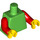 LEGO Verde Plano Torso con Rojo Brazos y Amarillo Manos (73403 / 88585)