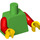 LEGO Grün Schmucklos Torso mit rot Arme und Gelb Hände (76382 / 88585)