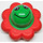 LEGO Vert Primo Fleur Haut avec Affronter et rouge Pétales