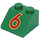 LEGO Verde Con pendiente 2 x 2 (45°) con Rojo 6 Printing (3039)