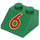 LEGO Green Slope 2 x 2 (45°) with Red 6 Printing (3039)