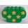 LEGO Green Slope Brick 2 x 6 x 3 with Curved Ends with Yellow Flowers (30075)