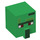 LEGO Green Square Head with Nose with Zombie Villager Face with Dark Red Eyes (23766 / 26833)