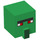 LEGO Green Square Head with Nose with Zombie Villager Face with Red Eyes (23766 / 100573)