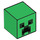 LEGO Green Square Minifigure Head with Minecraft Creeper Face (20275 / 28275)