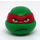 LEGO Grün Teenage Mutant Ninja Turtles Kopf mit Raphael Frown (13010)