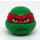 LEGO Green Teenage Mutant Ninja Turtles Head with Raphael Red Mask and Frown (13010)