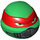 LEGO Grün Teenage Mutant Ninja Turtles Kopf mit Raphael rot Maske und Mouth Armor (17506)