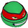 LEGO Green Teenage Mutant Ninja Turtles Head with Raphael Smile (13011)
