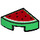 LEGO Groen Tegel 1 x 1 Kwart Cirkel met Rood Watermelon Slice (25269 / 26485)