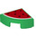 LEGO Green Tile 1 x 1 Quarter Circle with Red Watermelon Slice (25269 / 26485)