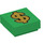 LEGO Green Tile 1 x 1 with Gold Dollar Sign with Groove (3070 / 69046)