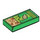 LEGO Green Tile 1 x 2 with Granola Bar with Groove (3069)