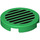 LEGO Green Tile 2 x 2 Round with Black Vent Lines with Bottom Stud Holder (14769 / 67893)