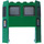 LEGO Vert Train De Affronter 2 x 6 x 5 avec &#039;9V&#039; Warning Autocollant avec 2 découpes hautes (2924)