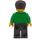 LEGO Grün V-Neck Pullover, Dark Braun Beine, Dark Braun Kurz Zerzaustes Haar, Bart, Safety Schutzbrille Minifigur