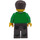 LEGO Green V-Neck Sweater, Dark Brown Legs, Dark Brown Short Tousled Hair, Beard, Safety Goggles Minifigure
