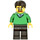 LEGO Green V-Neck Sweater, Dark Brown Beine, Dark Brown Kurz Tousled Haar, Beard, Safety Goggles Minifigur