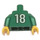 LEGO Vert blanc et Green Team Player avec Number 18 sur Retour Torse (973)