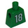 LEGO Verde Blanco y Verde Team Player con Number 18 en la parte trasera Torso sin brazos (973)