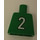 LEGO Verde Blanco y Verde Team Player con Number 2 en la parte trasera Torso sin brazos (973)