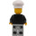 LEGO Hamburger Seller med Svart Drakt og Hvit Chef Hatt Minifigur