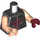 LEGO Hawkeye met Donkerrood en Quiver met Donkerrood Hand Minifiguur Torso (973 / 76382)