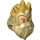 LEGO Head Cover with Long Hair and Beard with Gold Crown (104463)