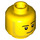 LEGO Kopf Male mit Smirk und Beard Stubble (Einbau-Vollbolzen) (3626 / 37487)