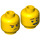 LEGO Head Reddish Brown Eyebrows and Freckles Pattern (Recessed Solid Stud) (3626 / 33849)