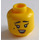 LEGO Head with Black Eyebrows and Beauty Mark (Recessed Solid Stud) (3626 / 83441)