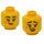 LEGO Head with Black Eyebrows and Beauty Mark (Recessed Solid Stud) (3626 / 83441)