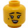 LEGO Head with Black Eyebrows and Beauty Mark (Recessed Solid Stud) (3626 / 83441)