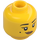 LEGO Head with Black Eyebrows and Beauty Mark (Recessed Solid Stud) (3626 / 83441)