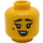 LEGO Kopf mit Schwarz Eyebrows und Beauty Mark (Einbau-Vollbolzen) (3626 / 83441)