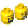 LEGO Head with Black Eyebrows, Red Lips, Scared / Smile with Teeth (Recessed Solid Stud) (3626 / 34394)