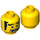 LEGO Head with Black Eyebrows, Sideburns and Mustache (Recessed Solid Stud) (3626 / 34408)