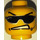 LEGO Head with Black glasses, lopsided Mouth, Microfone (Safety Stud) (3626 / 48892)